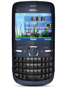 Nokia C3-00 Black Blue (Czarny Niebieski)